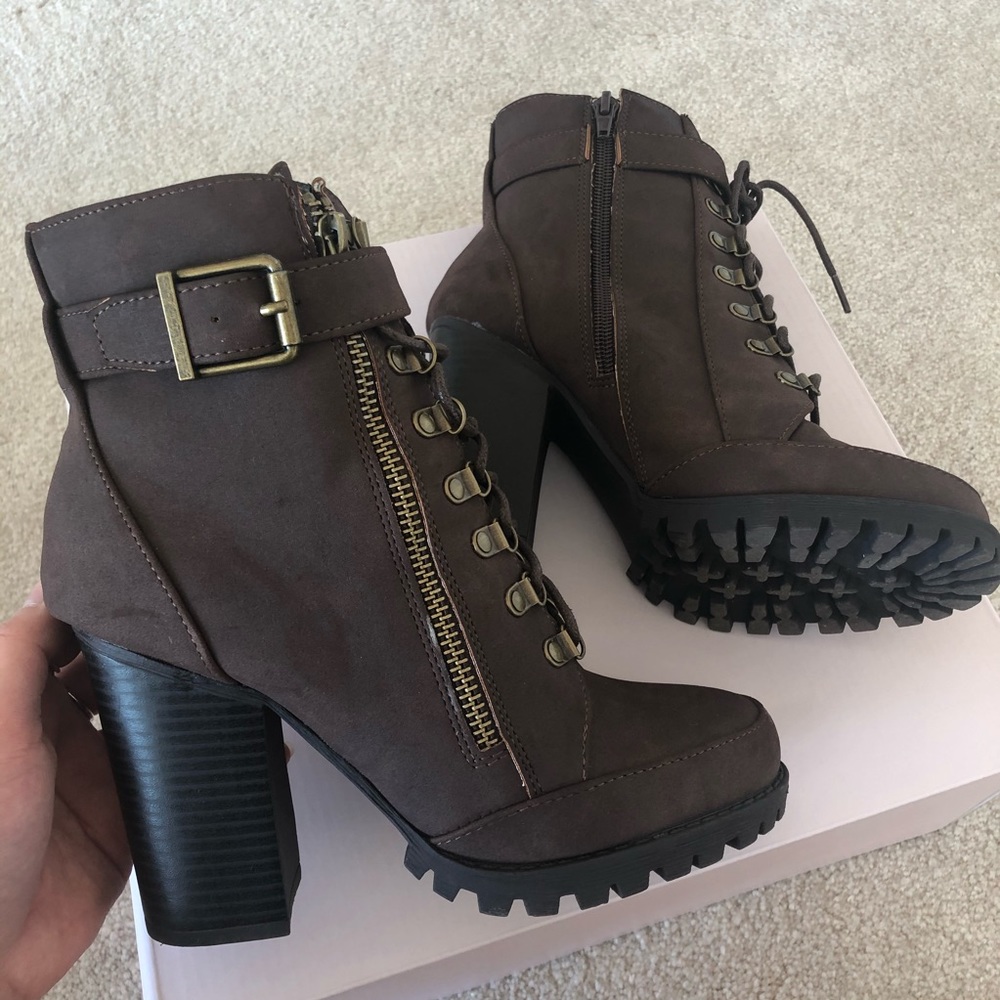 JUSTFAB Lace Up Combat Boots “Pracida” Size 6